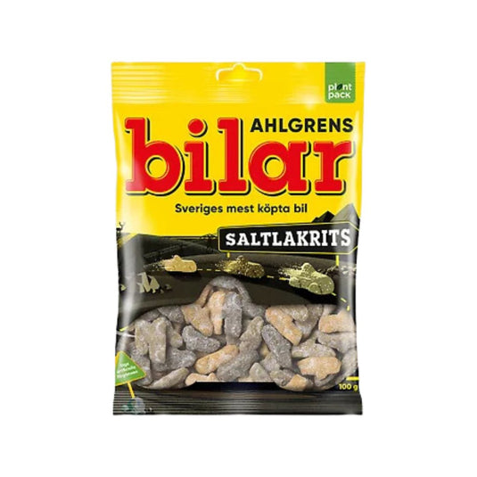 Ahlgrens Bilar Saltlakrits (Salty Licorice), 3.53oz