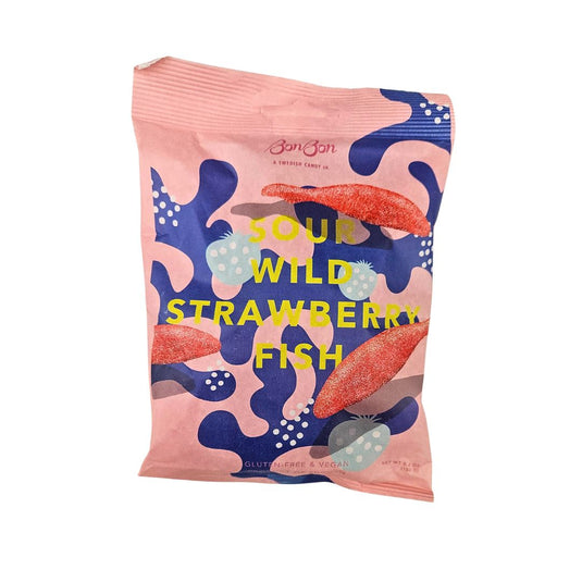 BonBon Sour Wild Strawberry Fish, 5.2oz