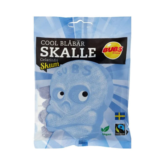 Bubs Cool Blåbär (Blueberry Gummy Skulls), 3.17oz