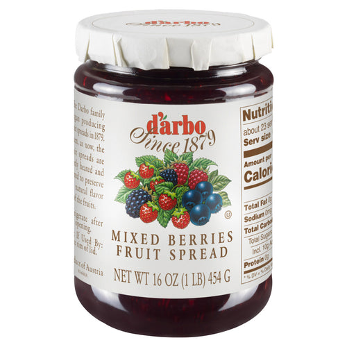 D'Arbo Mixed Berries Preserves Jar, 16oz