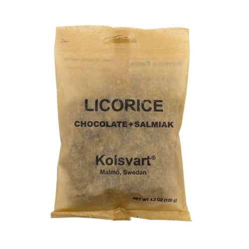 Kolsvart Chocolate Salmiak Licorice Swedish Candy Fish, 4.2oz