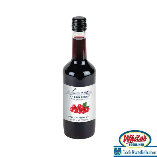 Lars Own Lingonberry Drink Concentrate (Saft) Bottle, 16.9oz