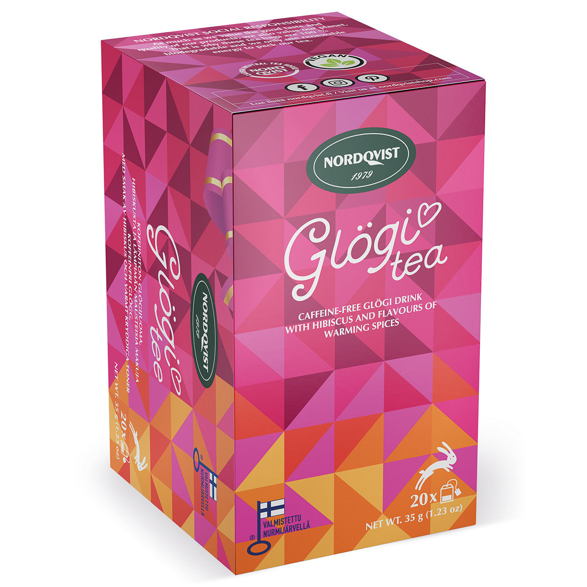 Nordqvist Hot Cold Brew Glogi Tea Bags 20pc Box Cook Swedish