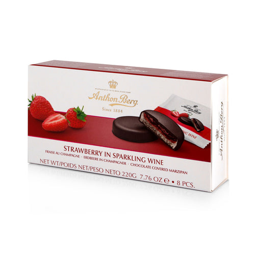 Anthon Berg Chocolate Covered Marzipan Rounds - Strawberry in Sparkling Wine, 7.76oz