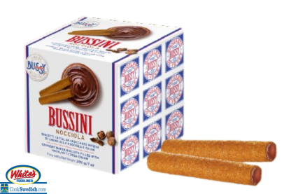 Bussy Bussini Nocciola Hazelnut Cocoa Cream Filled Wafer Rolls 7.05oz