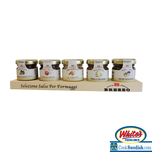 Brezzo Mixed Condiments for Cheese on Wooden Tray – 6.98 oz