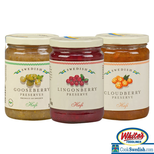 Hafi Lingonberry, Gooseberry, & Cloudberry Preserves Trio