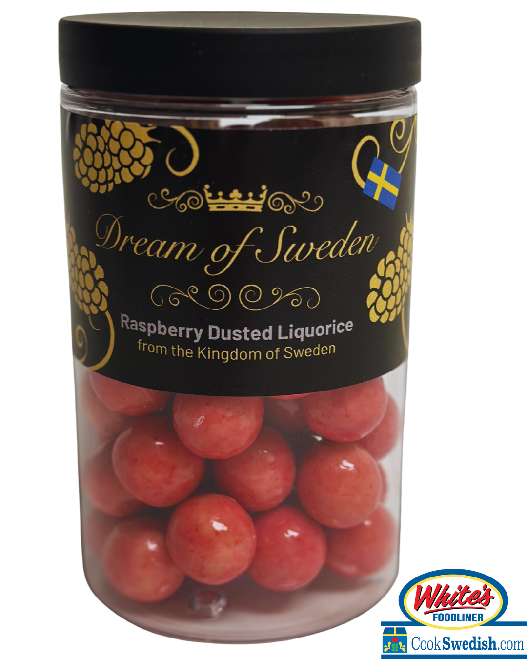 Swedish Raspberry Dream of Sweden Raspberry Glazed Liquorice – 250g – Cook Swedish