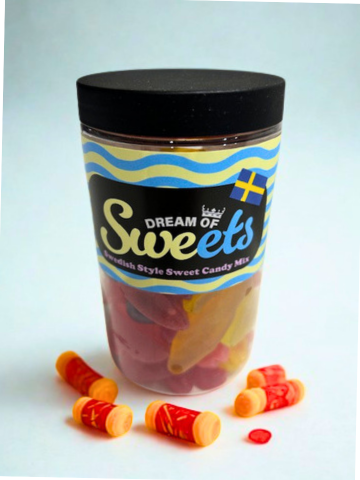 Dream of Sweets Swedish Style Sweet Candy Mix – Assorted Fruity Gummies & Chewy Candies, Imported Candy Variety Jar