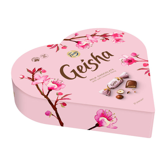 Fazer Geisha Milk Chocolate With Hazelnut Filling Heart Box, 7.93oz