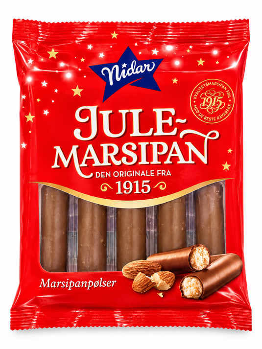 Nidar Jule-Marsipan – Norwegian Chocolate Covered Christmas Marzipan 110g