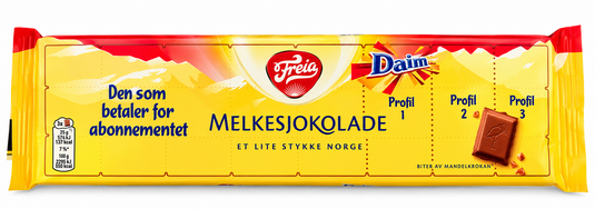 Freia Extra Large Daim Milk Chocolate Bar – 200g