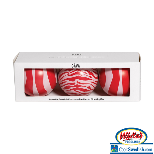 Gåva Ornament Tin Trio with Assorted Gummies – 3 Pack Box