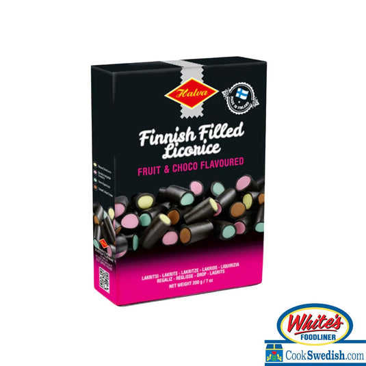 Halva Fruit & Chocolate Filled Licorice Box, 7oz