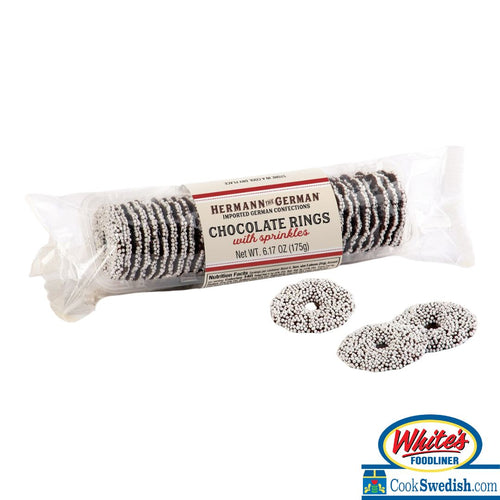 Hermann the German Chocolate Rings with Sprinkles, 6.17oz