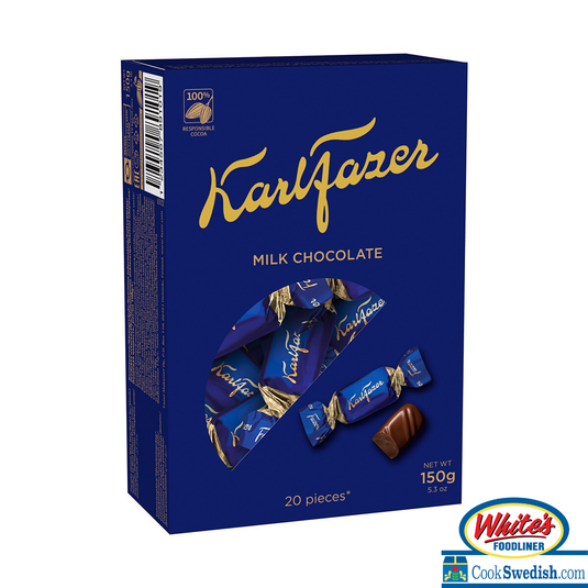 Karl Fazer Milk Chocolate – 20 Piece Box, 5.3 oz