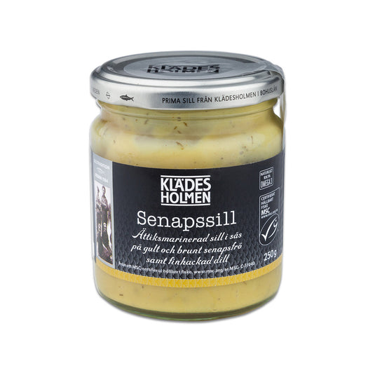 Kladesholmen Herring Tidbits in Senapssill (Mustard Sauce), 8.8oz