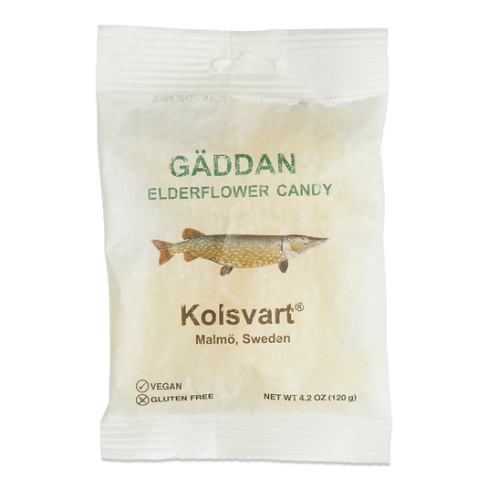 Kolsvart Gaddan Elderflower Swedish Candy Fish, 4.2oz