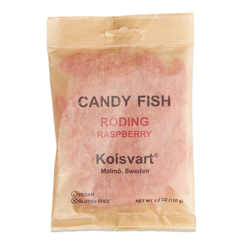 Kolsvart Roding Raspberry Swedish Candy Fish, 4.2oz