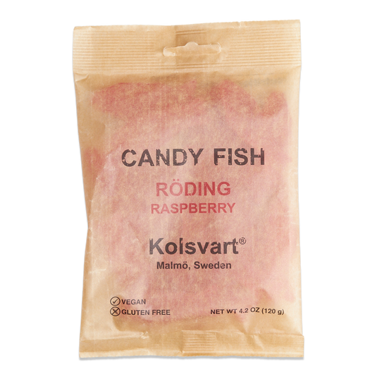 Kolsvart Roding Raspberry Swedish Candy Fish, 4.2oz