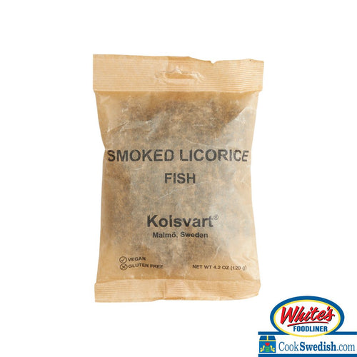 Kolsvart Smoked Licorice Swedish Candy Fish, 4.2oz