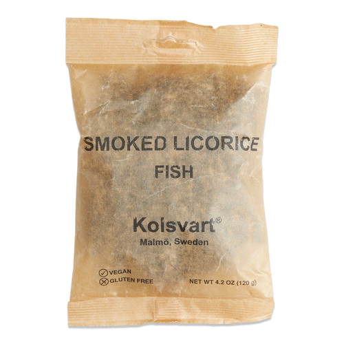 Kolsvart Smoked Licorice Swedish Candy Fish, 4.2oz