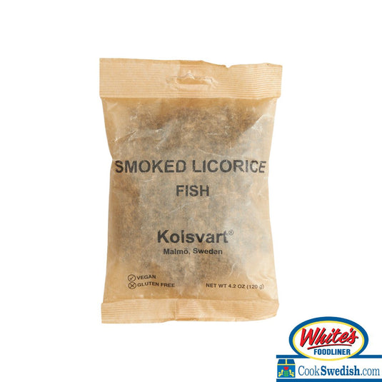 Kolsvart Smoked Licorice Swedish Candy Fish, 4.2oz