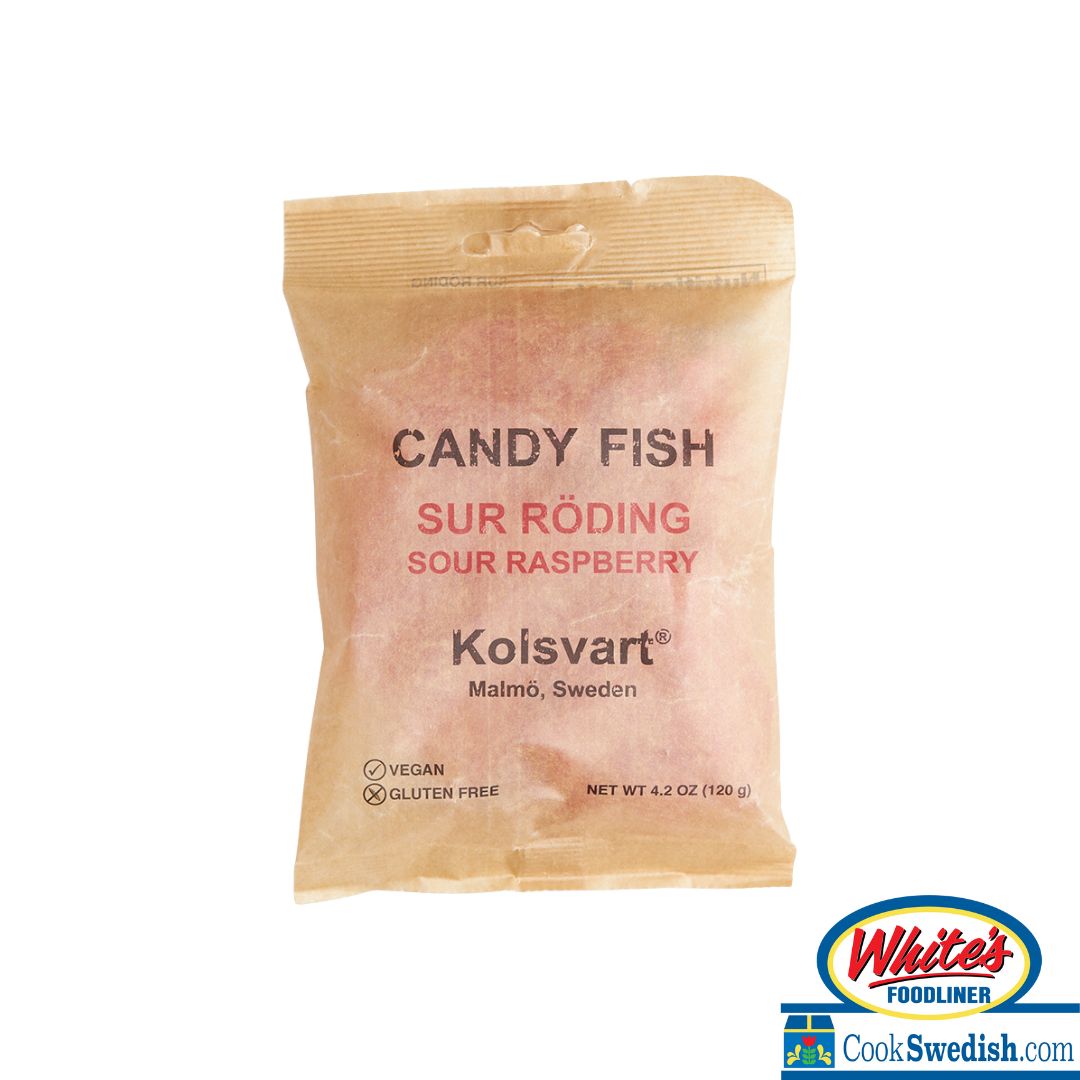 Kolsvart Sour Raspberry Swedish Candy Fish, 4.2oz – Cook Swedish