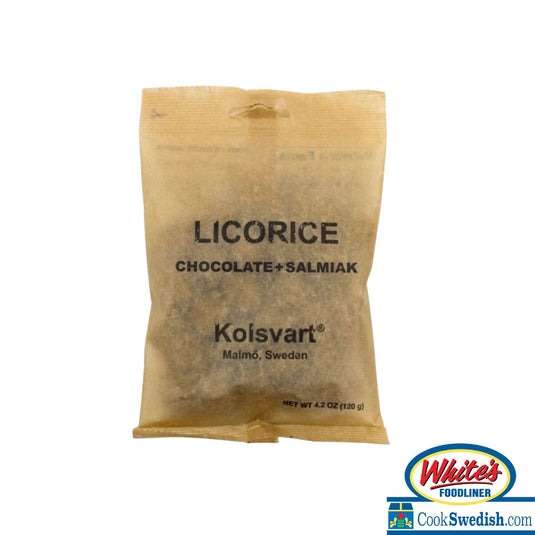 Kolsvart Chocolate Salmiak Licorice Swedish Candy Fish, 4.2oz