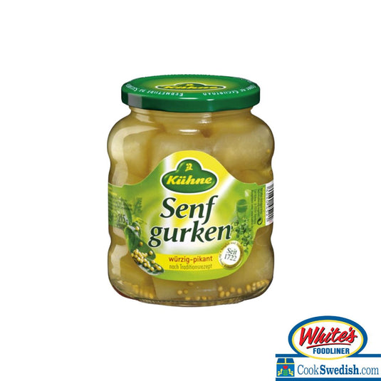 Kuhne Senfgurken (Pickled Mustard Gherkins), 12oz