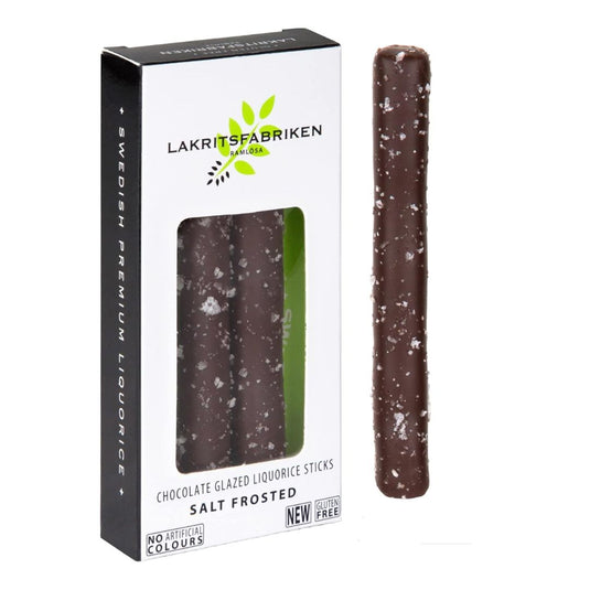 Lakritsfabriken Chocolate Glazed Licorice Sticks - Salt Frosted, 1.59oz