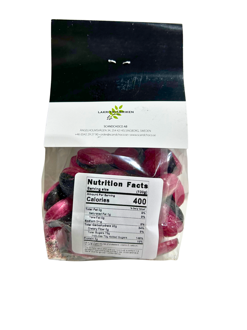 Load image into Gallery viewer, Lakritsfabriken Salty Raspberry Licorice Candy
