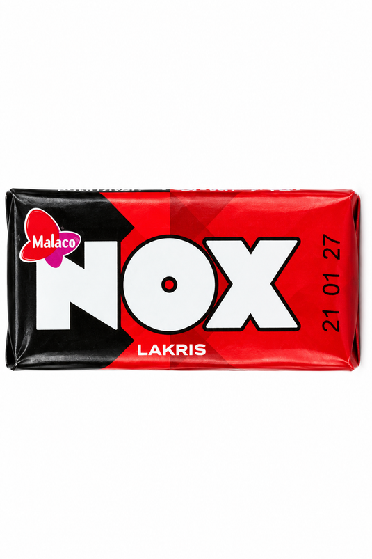 Malaco NOX Lakris – Swedish Licorice Gum 14.5g