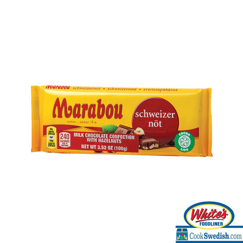 Marabou Milk Chocolate With Hazelnuts Bar, 3.52oz