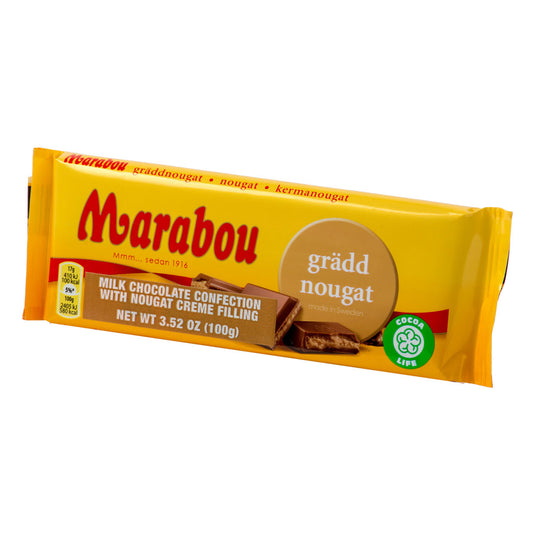 Marabou Milk Chocolate Bar With Nougat Filling, 3.52oz