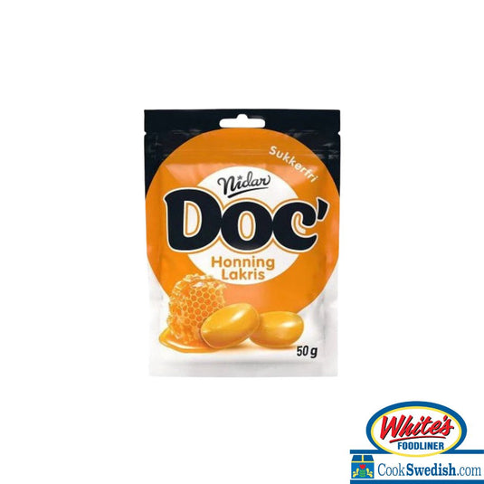 Nidar Doc' Halsinser Honning Lakris, 50g
