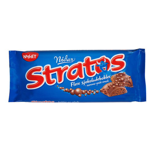 Nidar Stratos Milk Chocolate With Bubbles Bar, 42g