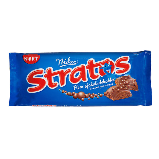 Nidar Stratos Milk Chocolate With Bubbles Bar, 42g