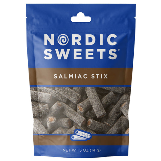 Nordic Sweets Salty Licorice Salmiac Heksehyl Stix, 5oz