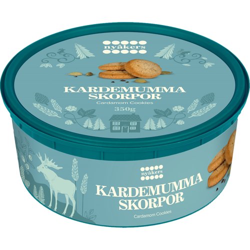 Load image into Gallery viewer, Nyakers Cardamom Cookies in Festive Tub, 12.34oz
