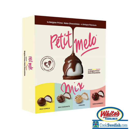 Petit Melo Mix - Milk Hazelnuts, Caramel, Dark Raspberry 16/pc Box 5.4oz.