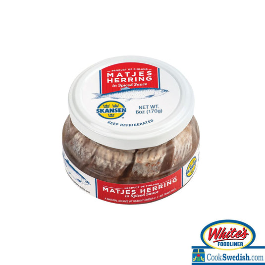 Skansen Matjes Herring In Spiced Sauce Jar, 6oz