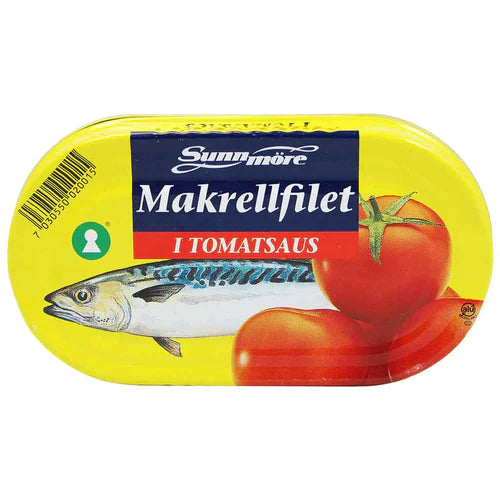 Sunnmore Norwegian Mackerel Filets in Tomato Sauce, 6oz