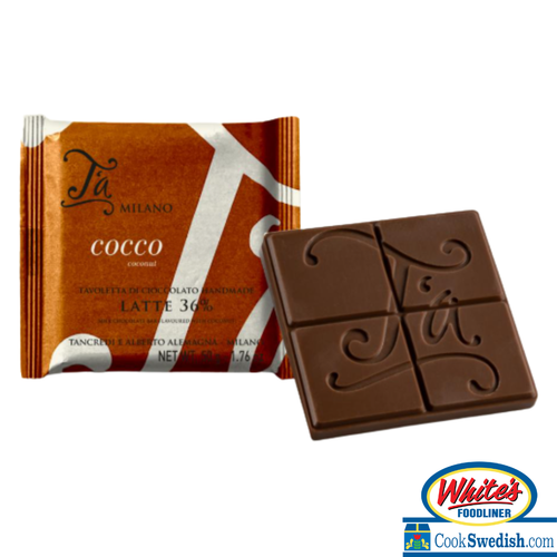 T’a Milano Milk Chocolate Bar with Coconut – 1.76 oz (50 g)