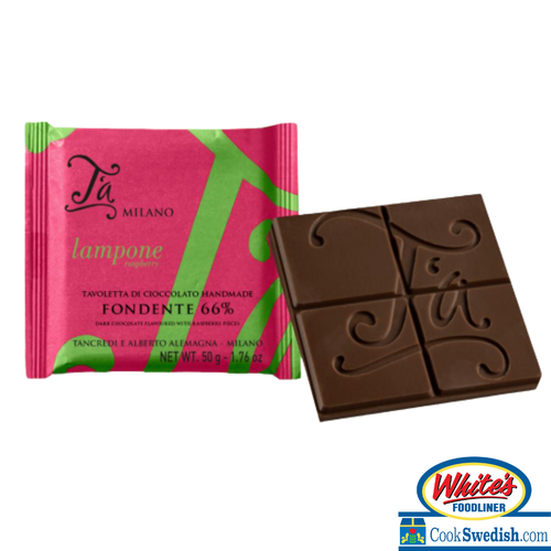 T’a Milano 66% Dark Chocolate Bar with Raspberry – 1.76 oz (50 g)