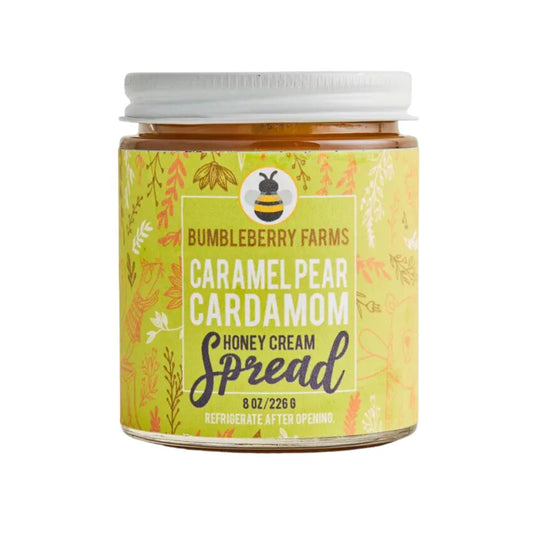 Bumbleberry Farms Caramel Pear Cardamom Honey Cream Spread, 8oz