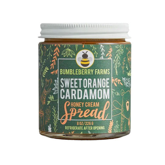 Bumbleberry Farms Sweet Orange Cardamom Honey Cream Spread, 8oz