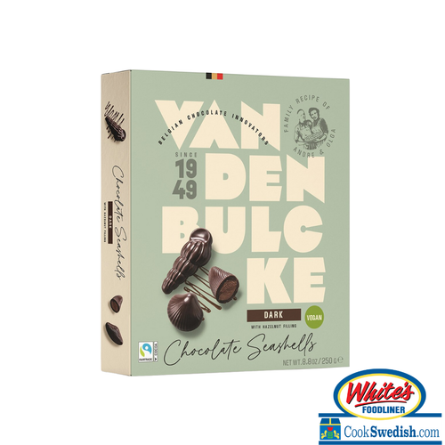 Vandenbulcke Dark Chocolate Seashells with Hazelnut Praline Filling 8.8oz.