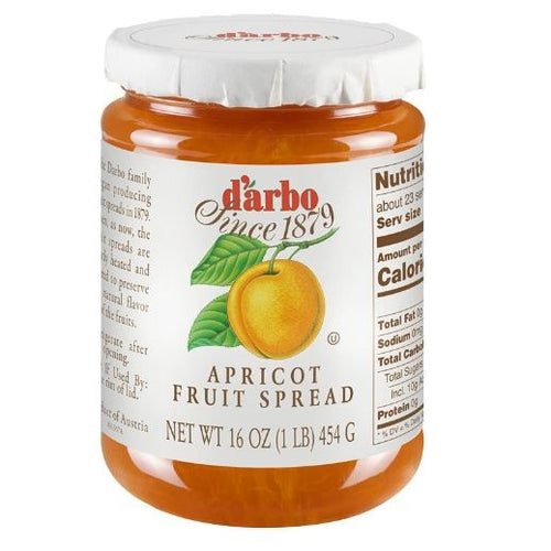 D'arbo Apricot Fruit Spread, 16oz