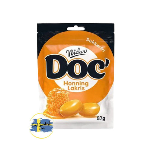 Nidar Doc' Halsinser Honning Lakris, 50g